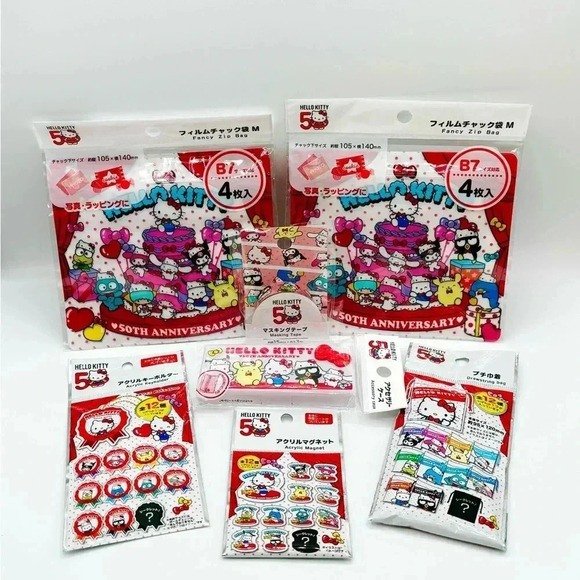 Hello Kitty Sanrio Sticker‎ Sheet + Hello Kitty Zip Bag - Picture 1 of 4